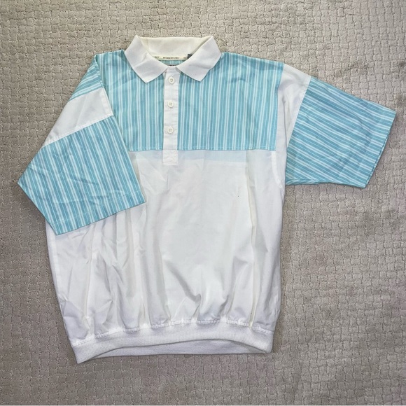 Vintage 80’s Members Only Men's Light Blue Pullover 1/2 Button Up Casual Shirt M - Picture 1 of 6